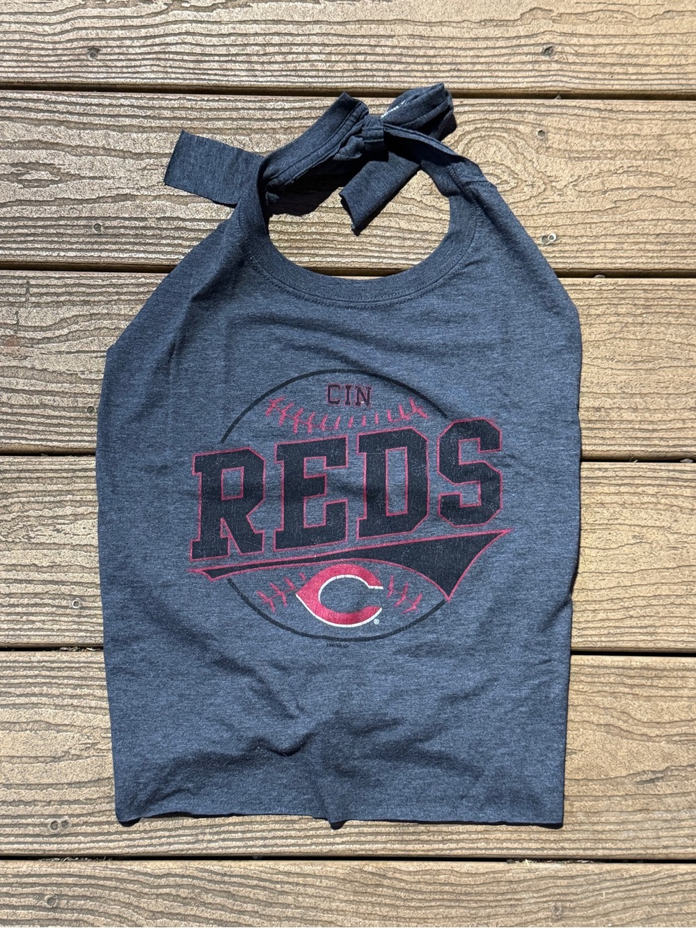 Cincinnati Reds Gray Halter Tank Top